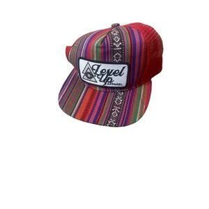 NEW Level Up hat/cap Aztec print red trucker adjustable breathable